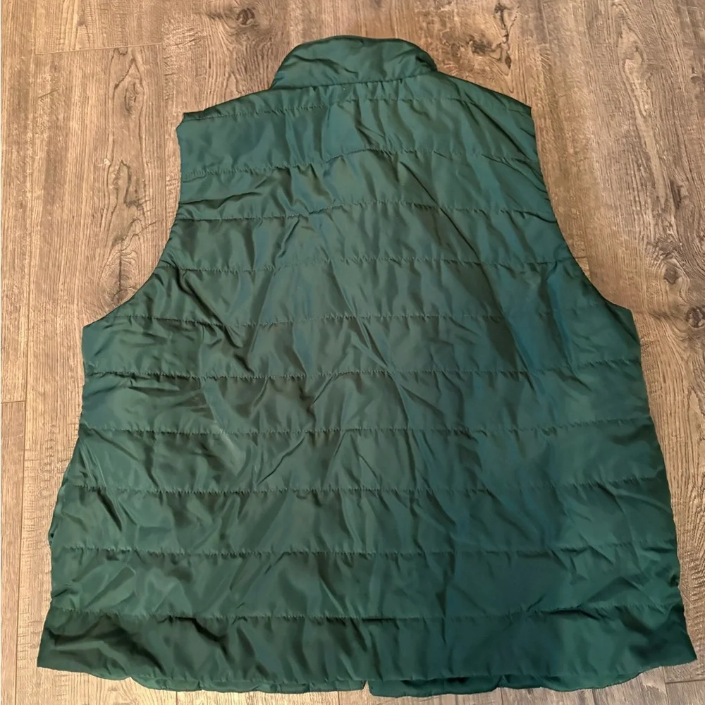 Michael Kors Quilted Green Puffer Vest with‎ Gold Snap Buttons